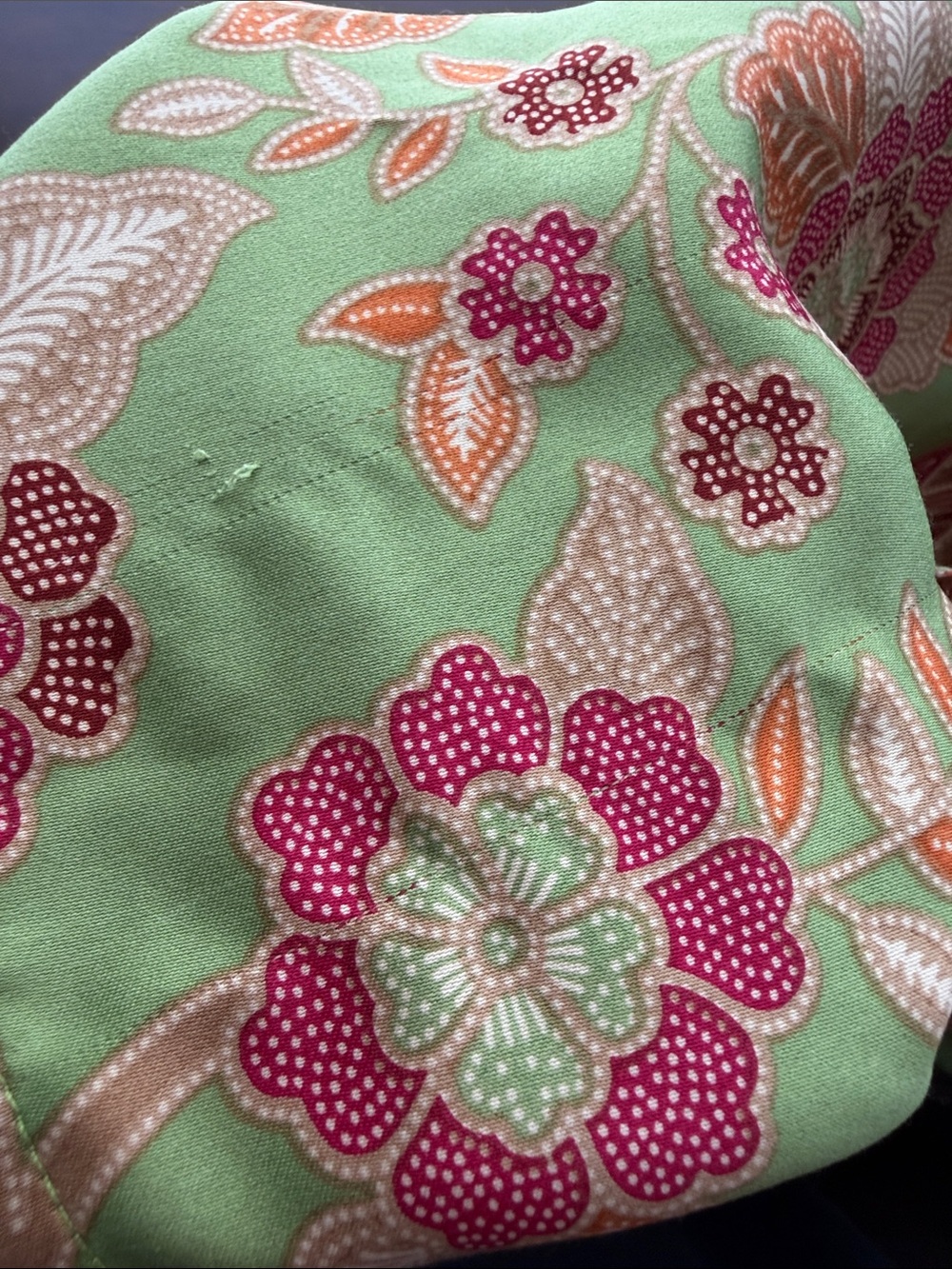 100% Washable Silk Green Floral Robe - Picture 8 of 8